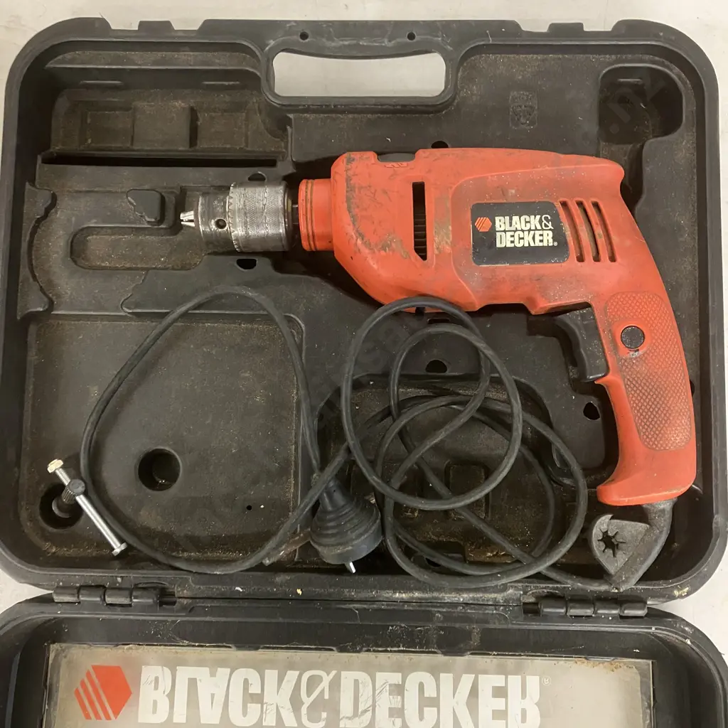 Black & Decker 600W Hammer Drill In Case KD600-XE & Haakon 110W Buffer Polisher Image 1++