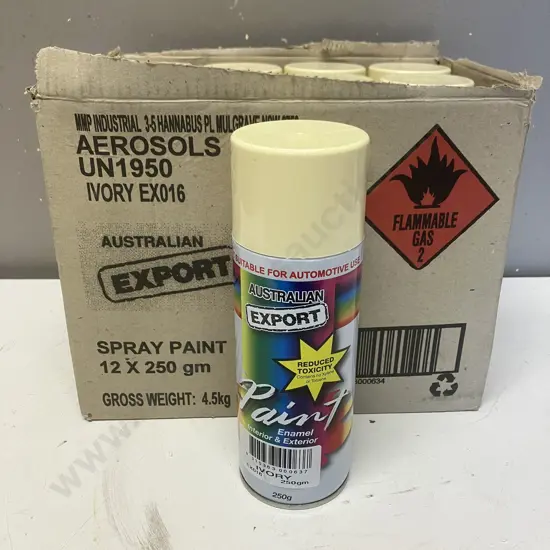 Australian Export Spray Paint - Ivory, 12 x 250gm