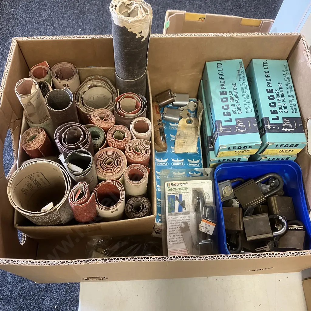 Box Lot Sandpapers, New Door Furniture, Hardware, Padlocks Image 1++