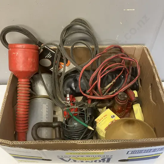 Box Light Work Light, Jumper Leads, Funnels Etc