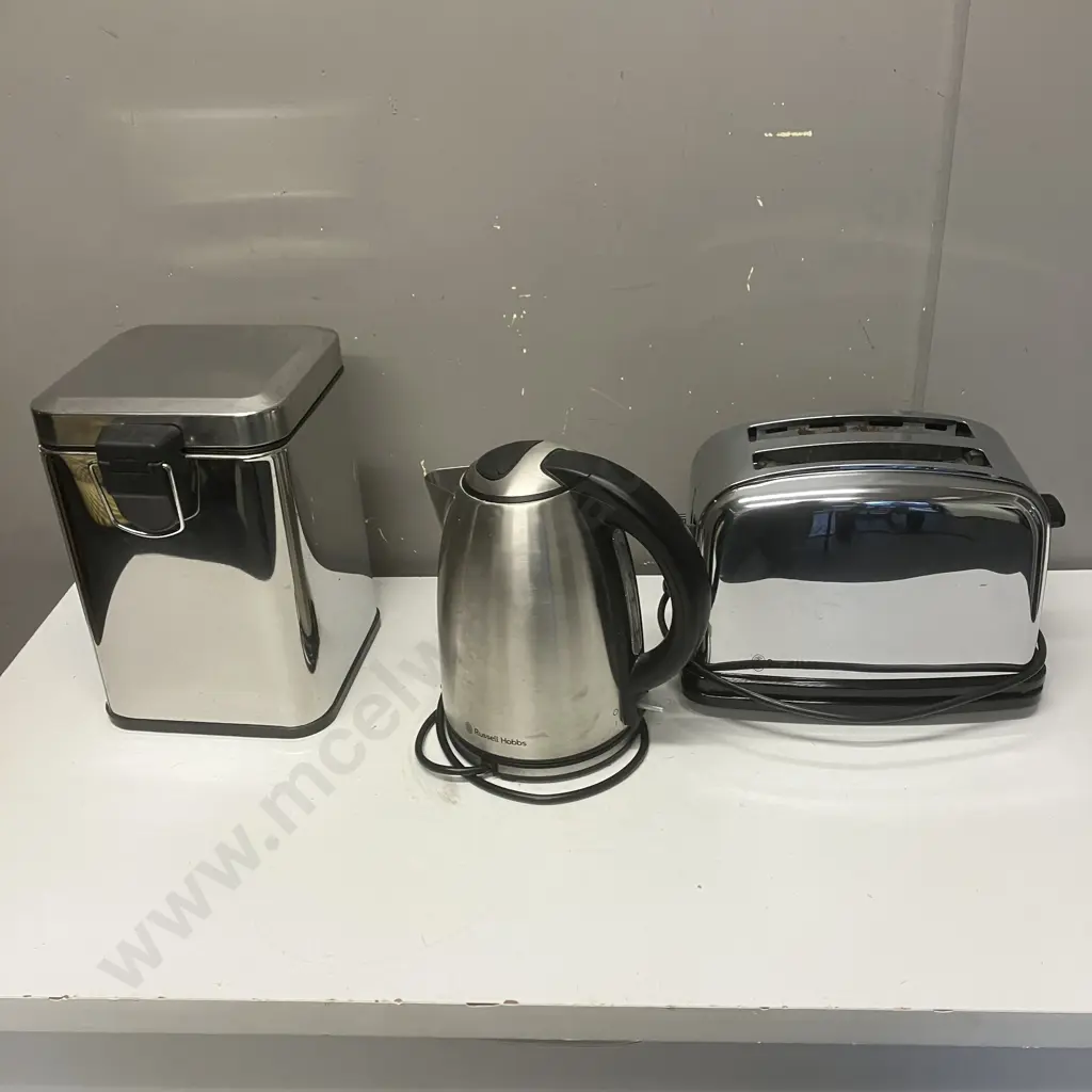 Russell Hobbs Cordless Jug, Toaster, Small Pedal Bin Image 1++
