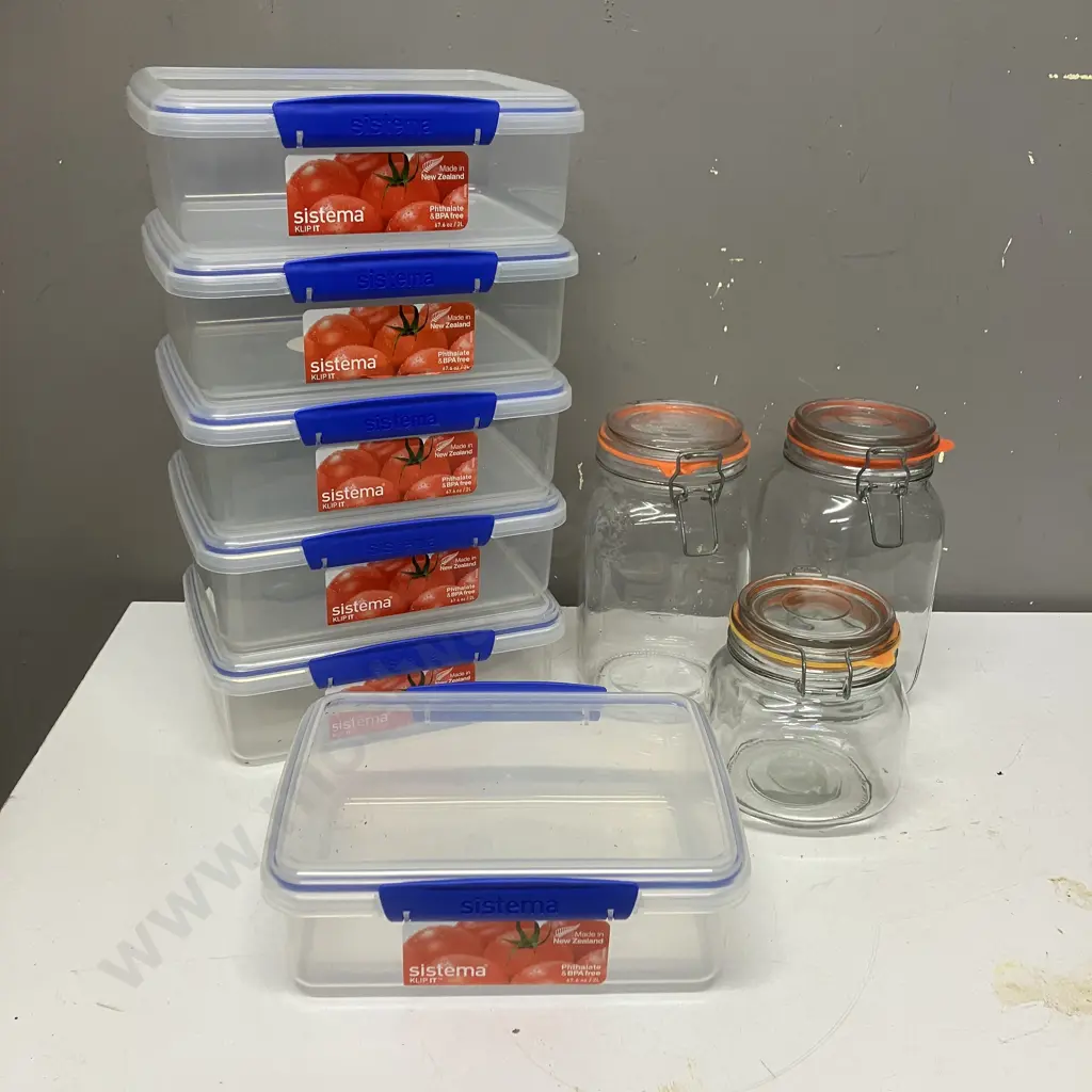 Box Lot Sistema Containers & Glass Lidded Jars Image 1++
