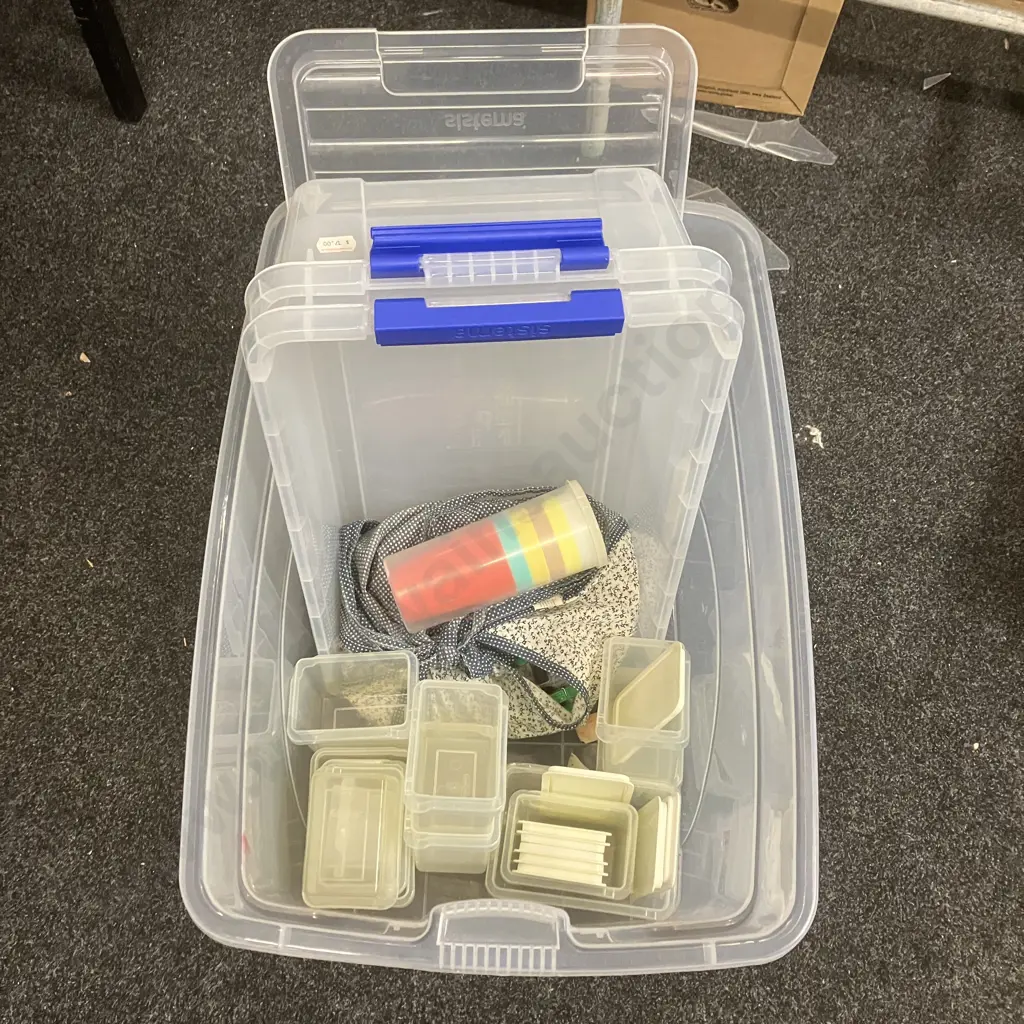 Box Lot Plasticware, Clothes Pegs Etc Image 1++