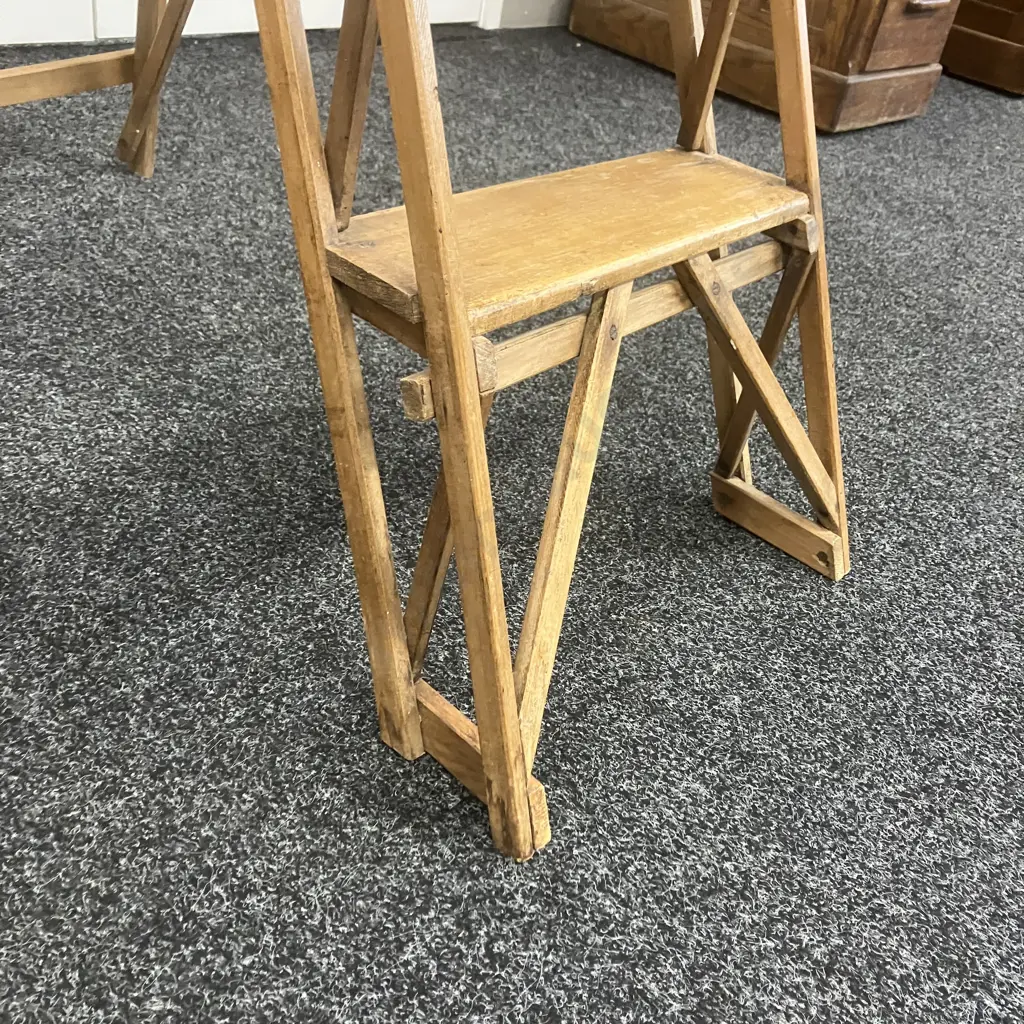 Late 19th Century "Hatherley Lattistep" Pine Step Ladder . H152cm Image 1++