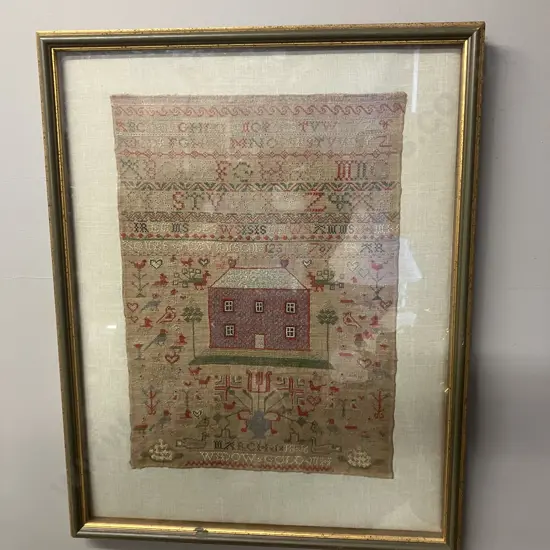 Antique 1816 Georgian Sampler In A Conservation Glass Frame, (Dated & Named). 59.5 x 47cm