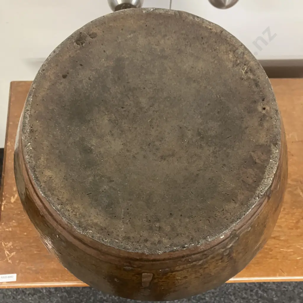 Large 19th Century Chinese Brown Glazed Storage Jar, Small Handles On The Shoulders. 39 x 34cm Image 1++
