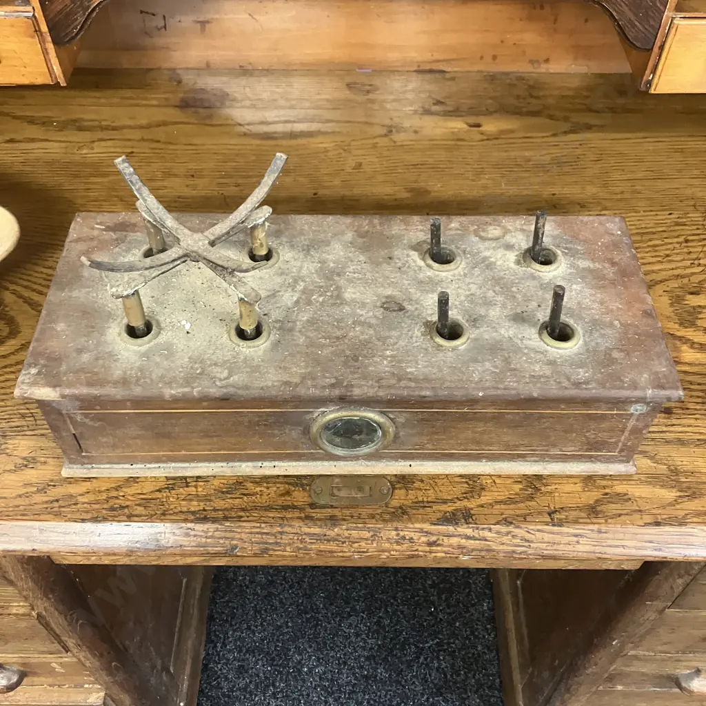 Antique W&T Avery Ltd English Brass Balance Scales , Apothecary Scale With Wood Base. Late 19th to Early 20th Century Image 1++
