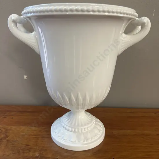 English Royal Worcester White Double Handled Urn #2157 H23,Dia28cm.