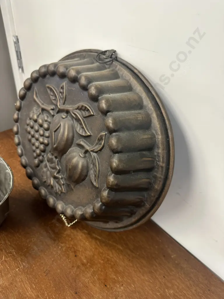 Antique Copper Mould Fruit Design 29x35cm With Jelly Mould  Image 1++