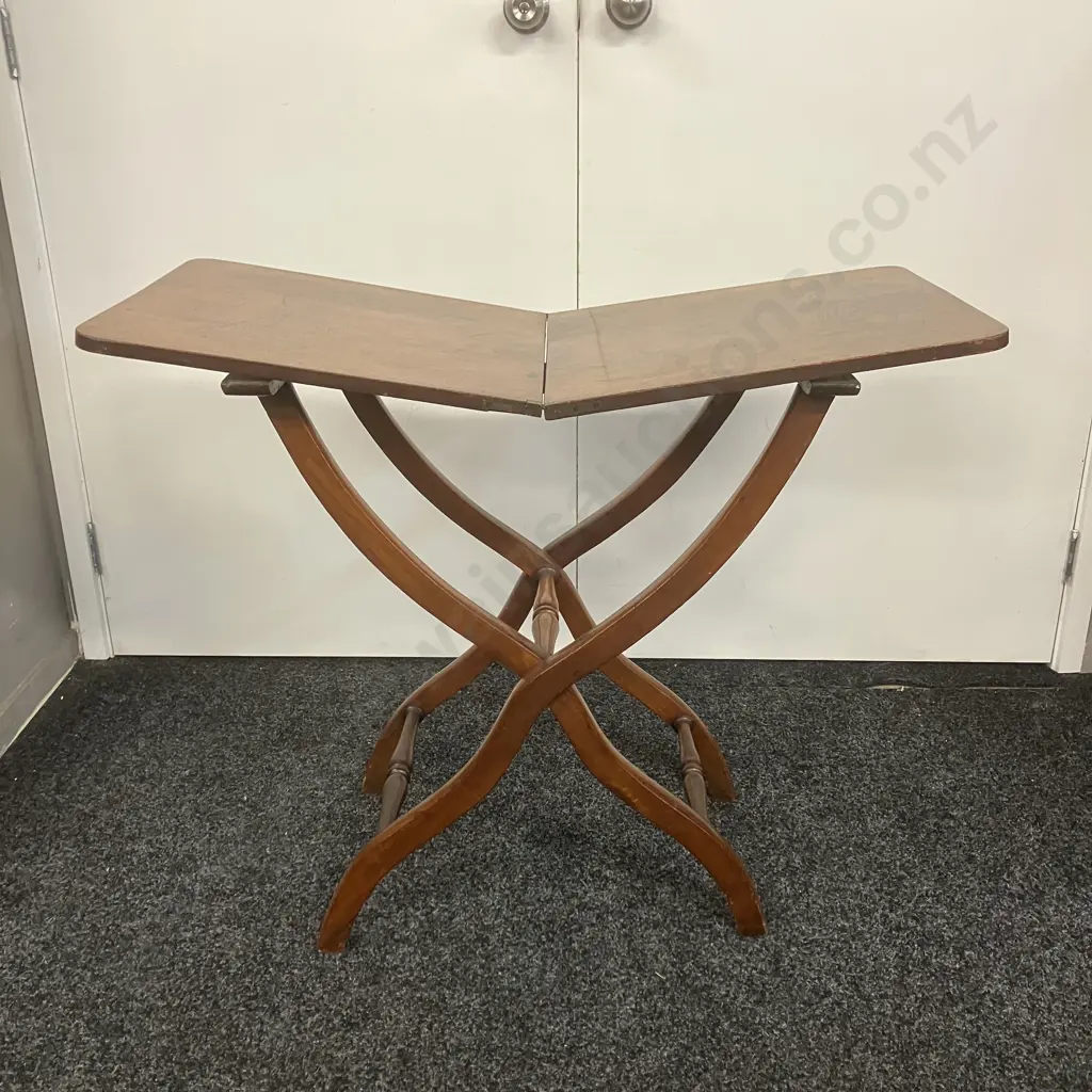 Antique Victorian Mahogany Folding Coaching Table. H72 W90 D43cm Image 1++