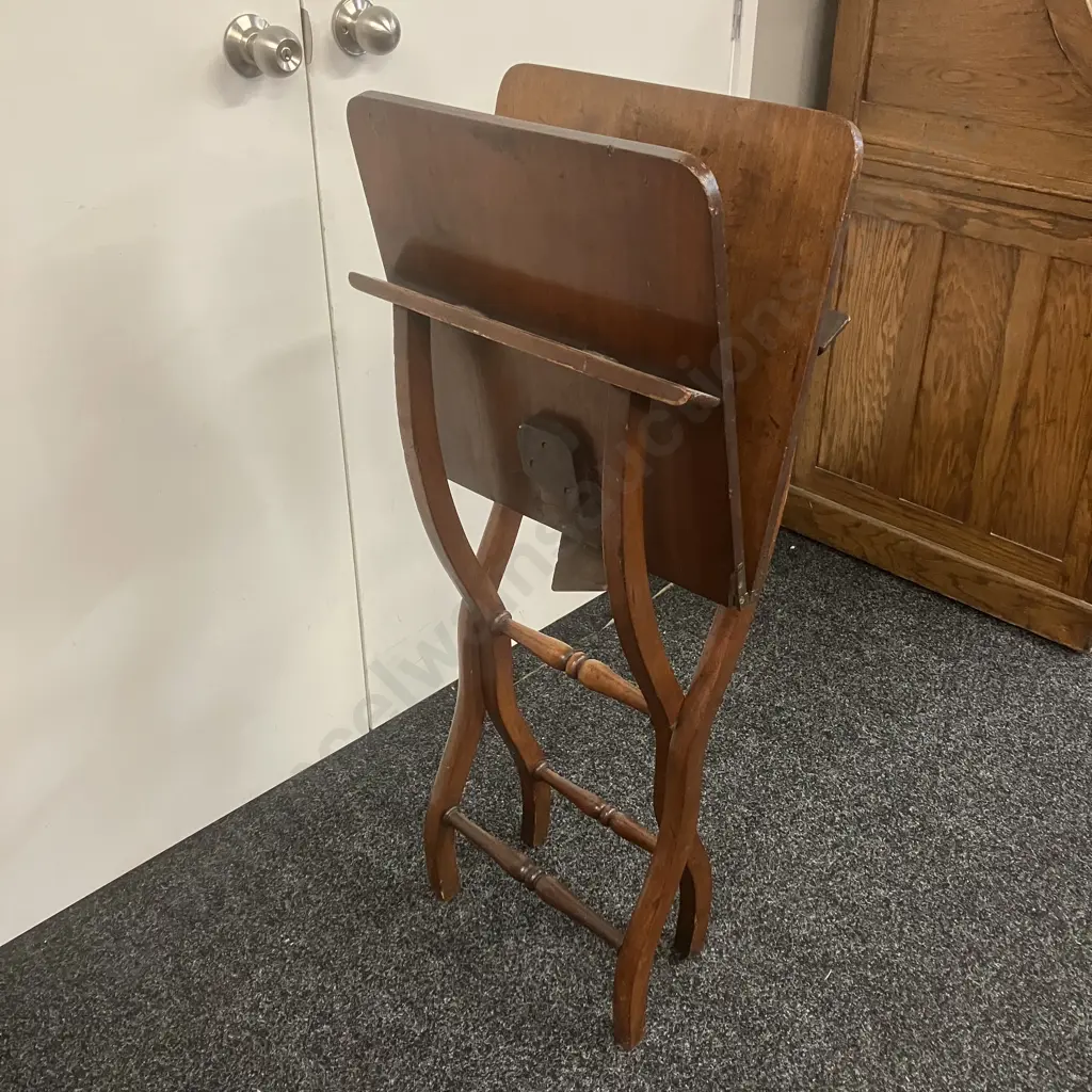 Antique Victorian Mahogany Folding Coaching Table. H72 W90 D43cm Image 1++