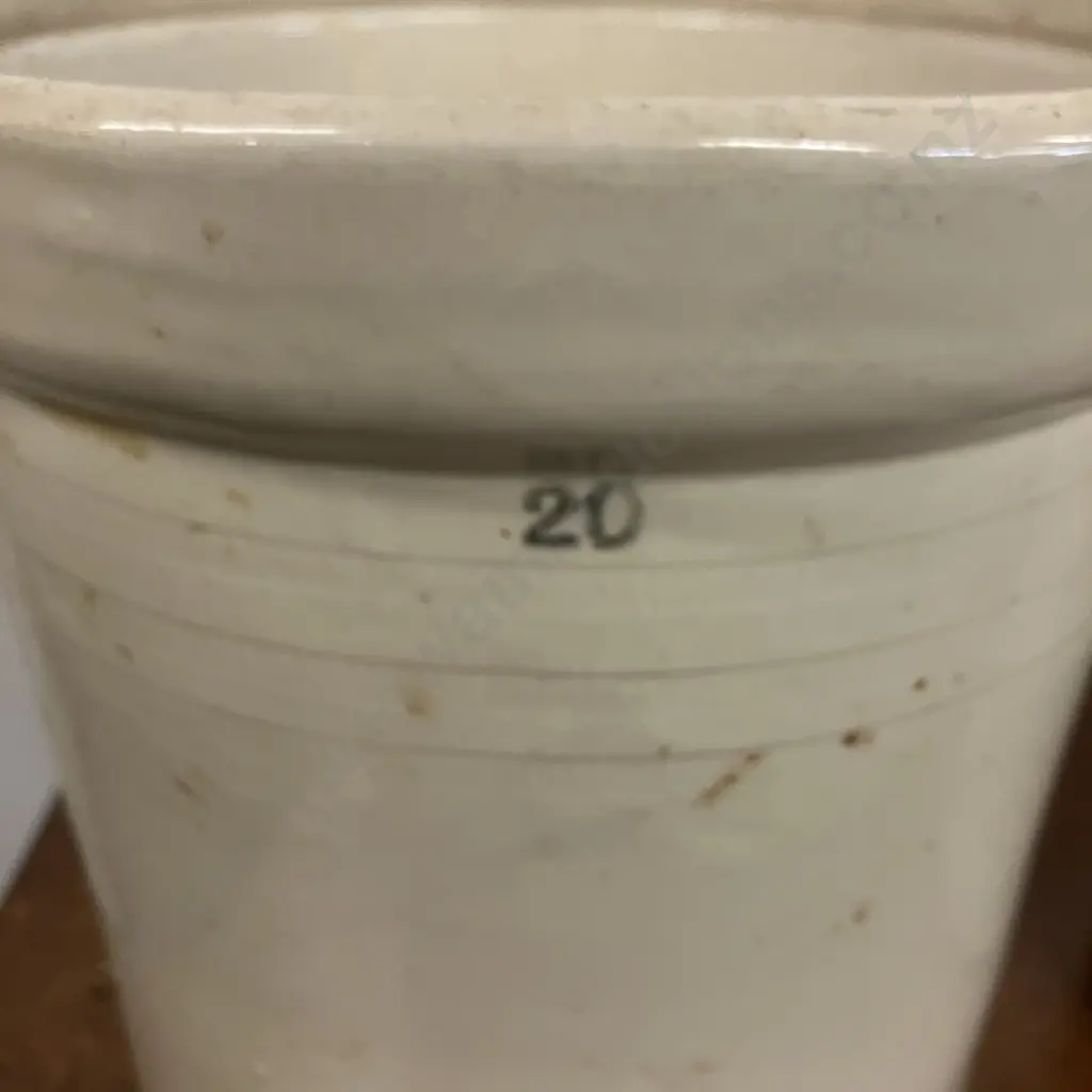 Vintage Stoneware Crocks - 26cm & Timaru Potteries 19cm Image 1++
