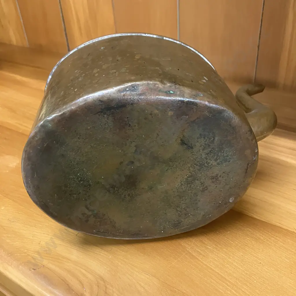 Antique French Copper Tea Kettle with Brass Finial and Gooseneck Spout. 22 x 23cm Image 1++