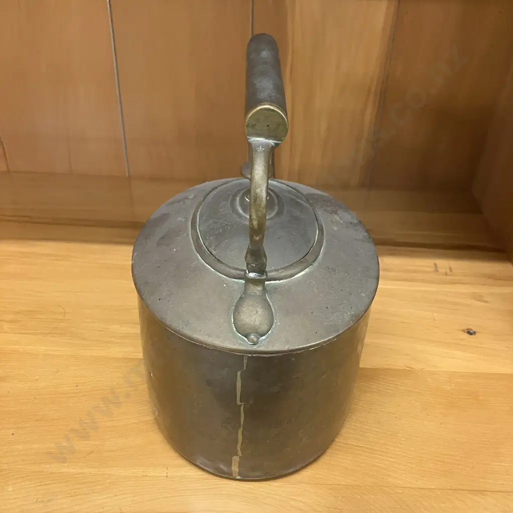 Antique French Copper Tea Kettle with Brass Finial and Gooseneck Spout. 22 x 23cm Image 1++
