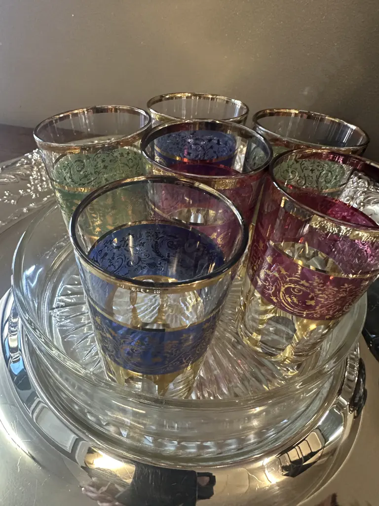 Vintage Cloisonne Vase, Silverware, Coloured Glasses Etc Image 1++