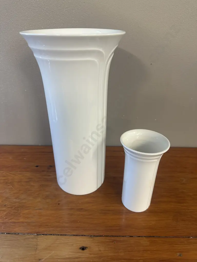 German Rosenthal White Vases  H13 & 26cm Image 1++