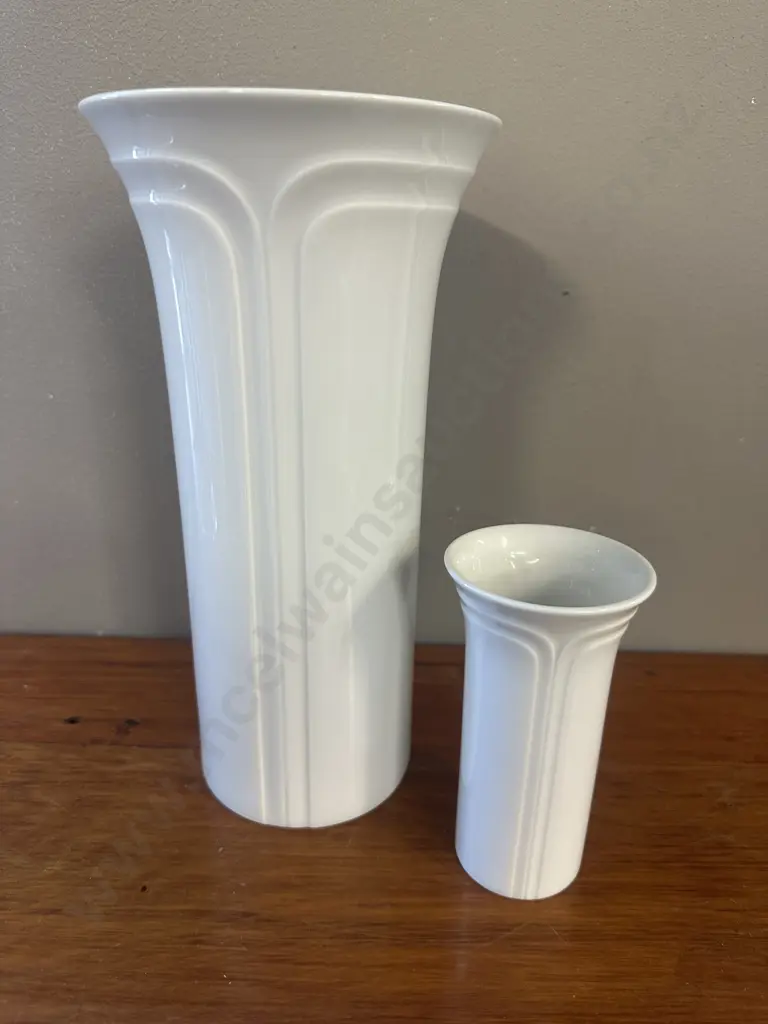 German Rosenthal White Vases  H13 & 26cm Image 1++