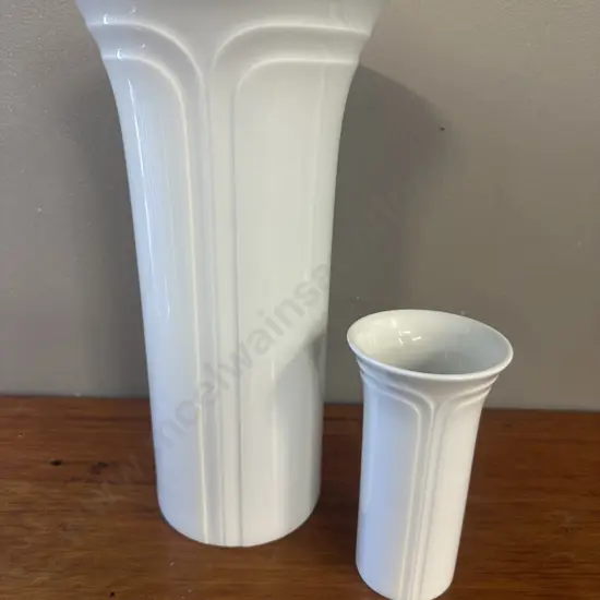 German Rosenthal White Vases  H13 & 26cm