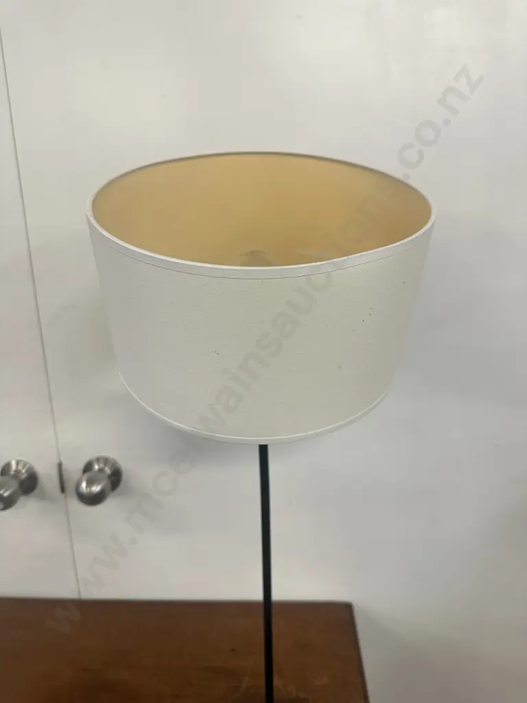 Table Lamp Double Tilt With Cream Shade H66cm. Image 1++
