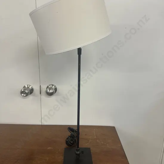 Table Lamp Double Tilt With Cream Shade H66cm.