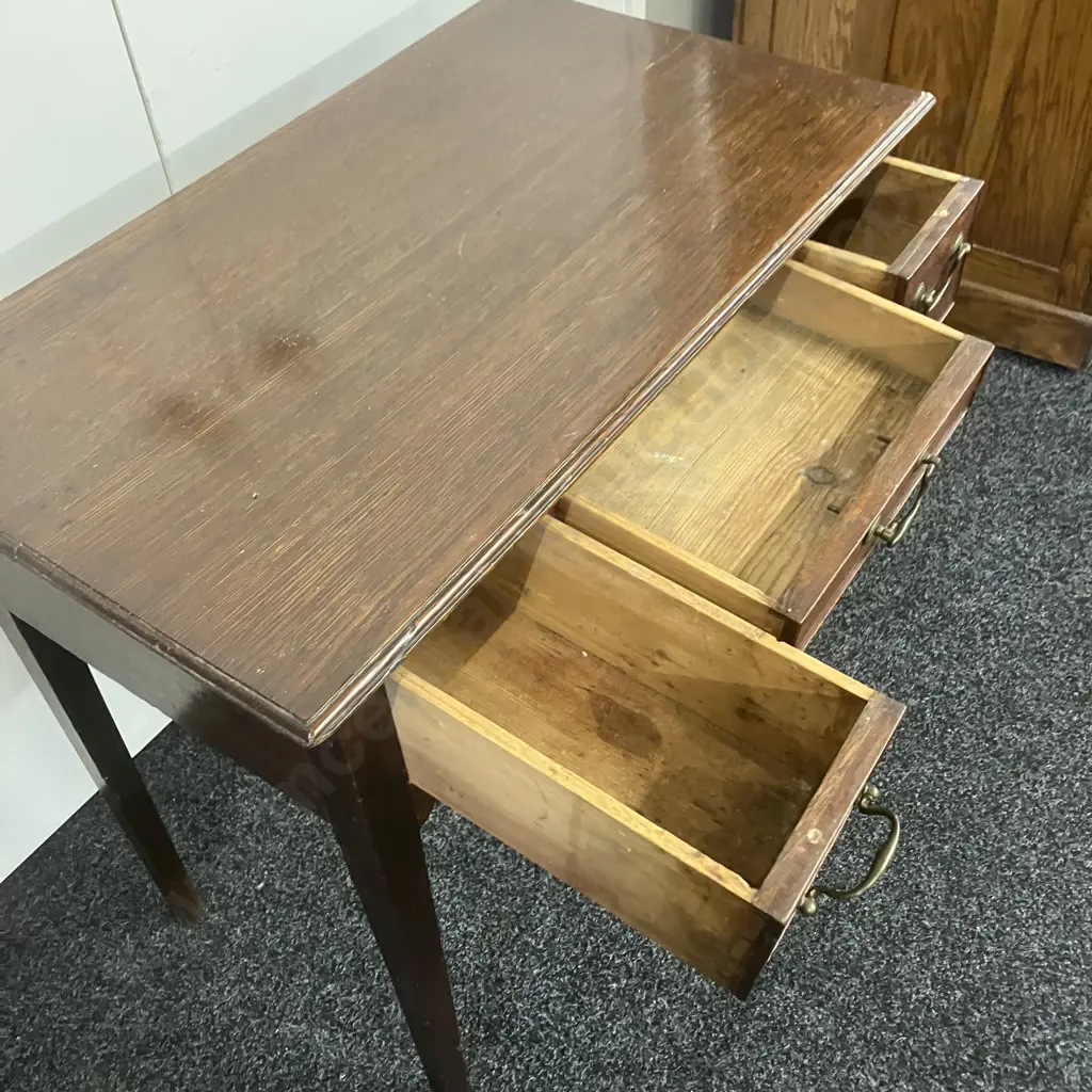 Antique Georgian Mahogany Lowboy. H74 W79 D45cm Image 1++