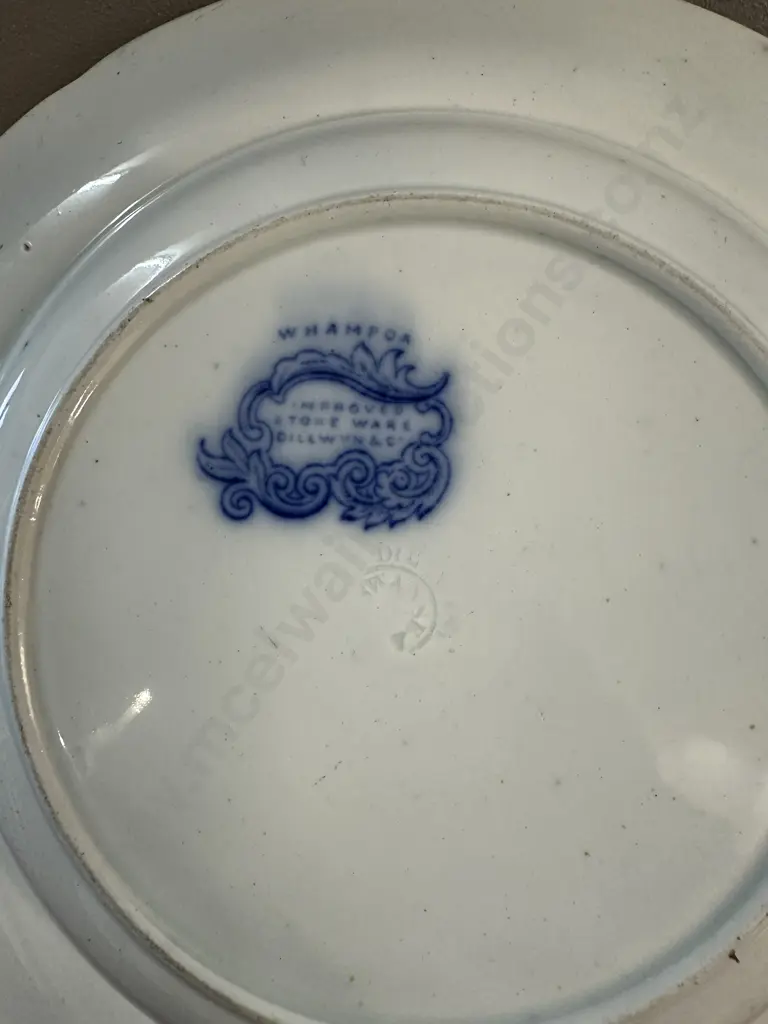 Vintage Dillwyn & Co Blue & White Whampoa Bowl Dia27.5 Image 1++