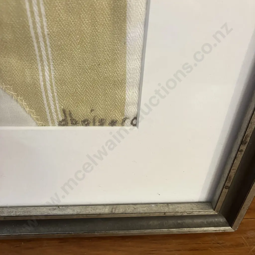 Large Framed Fabric Collage Depicting A Rural Scene With Horse & Cart Signed dboisero. 86 x 57.5cm Image 1++