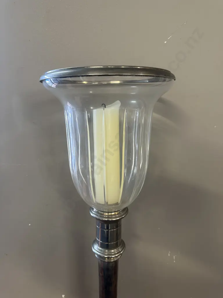Ralph Lauren Large Hurricane Candle Holder With Candle Image 1++