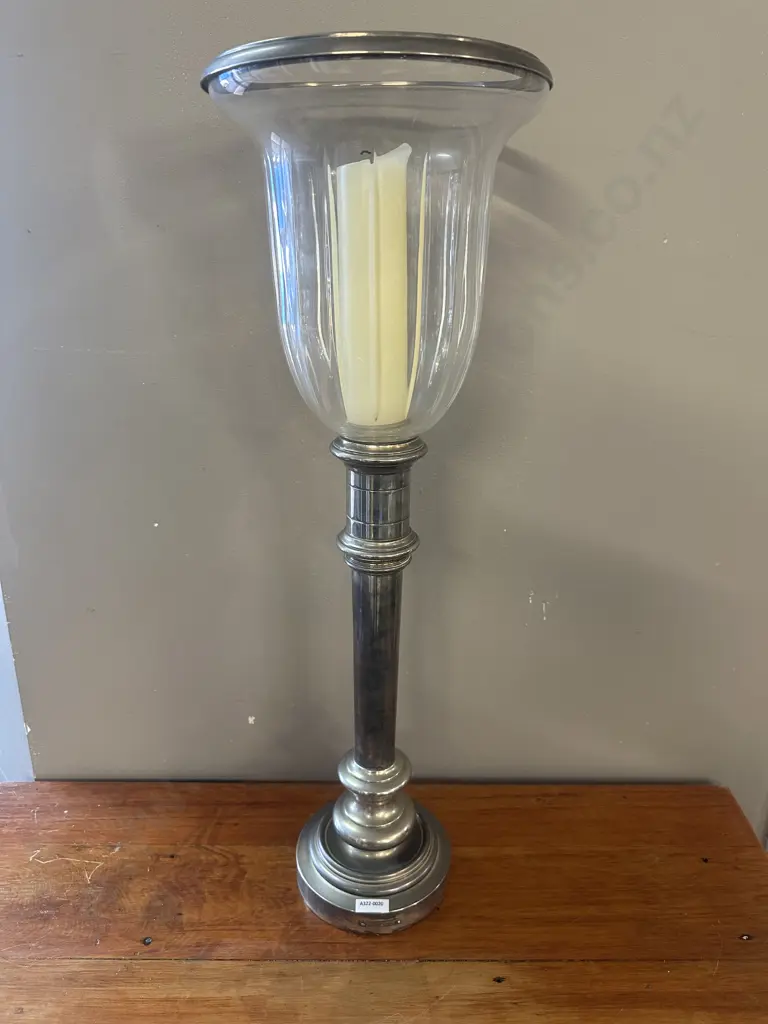 Ralph Lauren Large Hurricane Candle Holder With Candle Image 1++