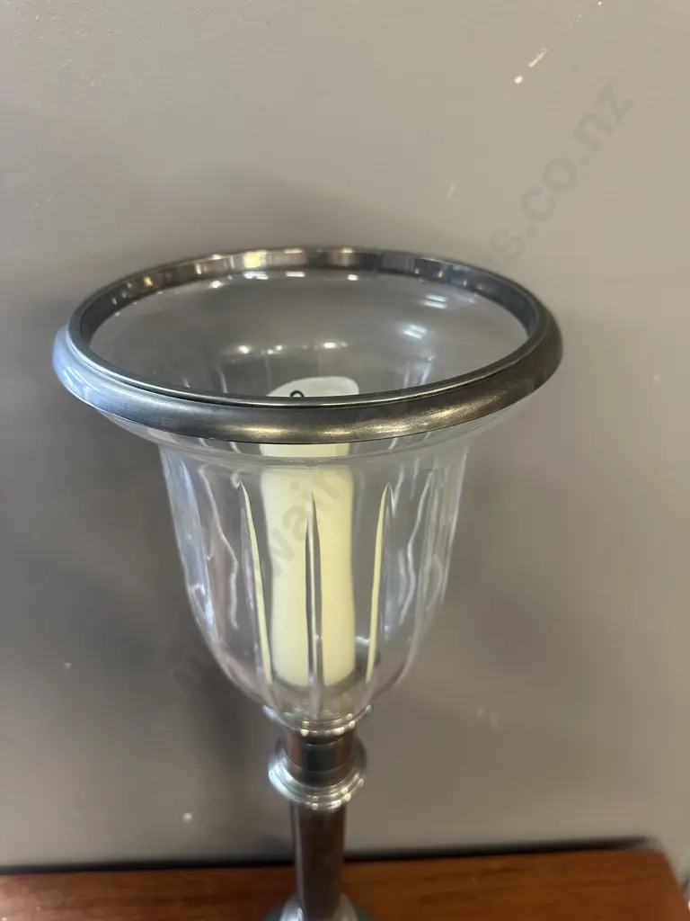 Ralph Lauren Large Hurricane Candle Holder With Candle Image 1++