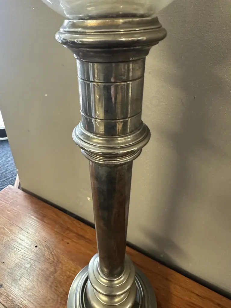 Ralph Lauren Large Hurricane Candle Holder With Candle Image 1++