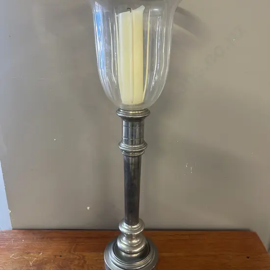 Ralph Lauren Large Hurricane Candle Holder With Candle