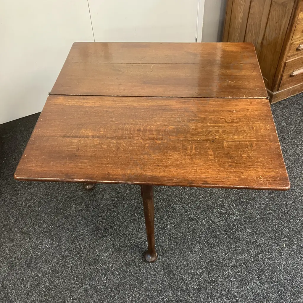Antique George II Period Oak Fold-over Games Table. H71 W45 / 90 D92cm (As Found) Image 1++