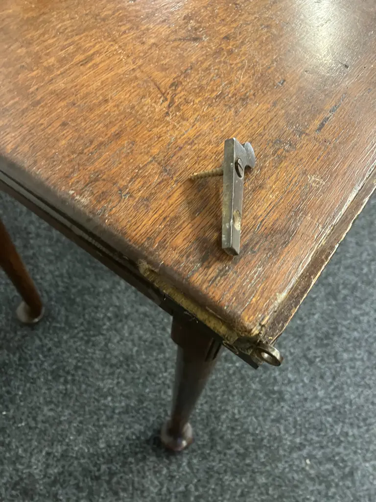 Antique George II Period Oak Fold-over Games Table. H71 W45 / 90 D92cm (As Found) Image 1++