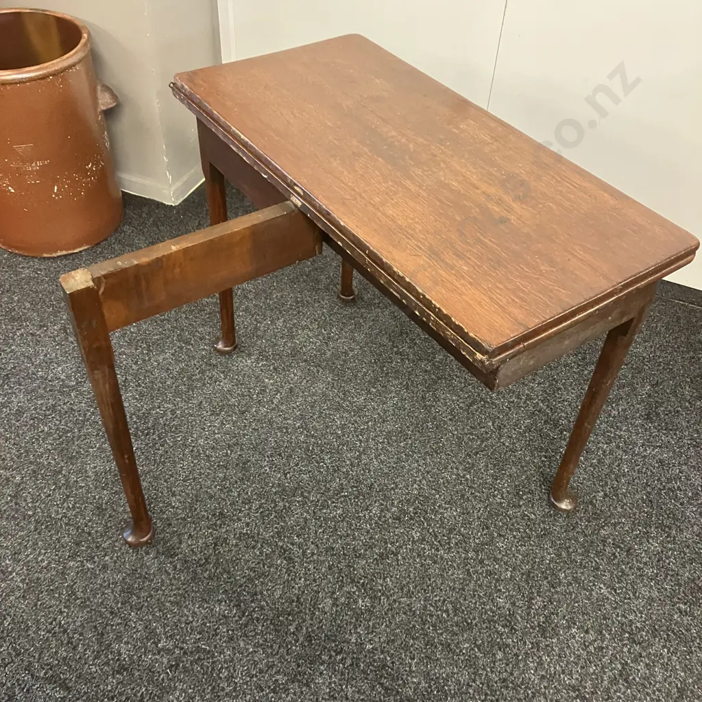 Antique George II Period Oak Fold-over Games Table. H71 W45 / 90 D92cm (As Found) Image 1++