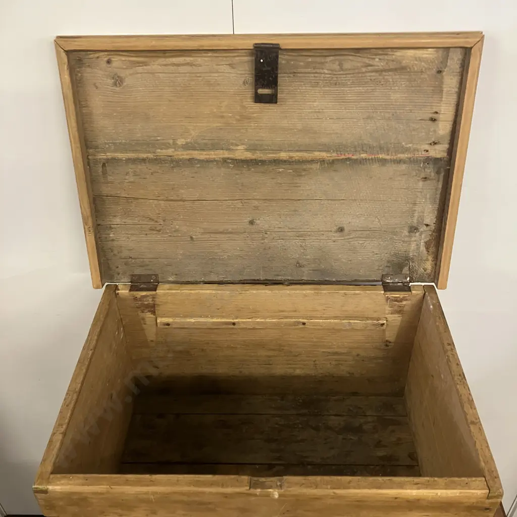 Antique Pine Dove Tailed Chest. H32 W66 D43.5cm Image 1++