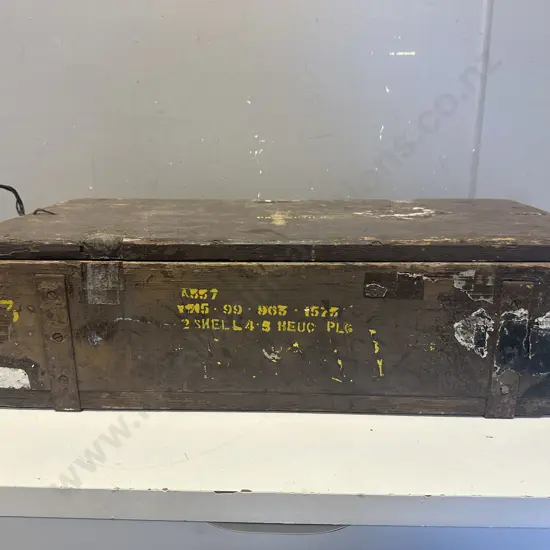 Vintage Wooden Military Ammunition Box H19 W70 D32cm.