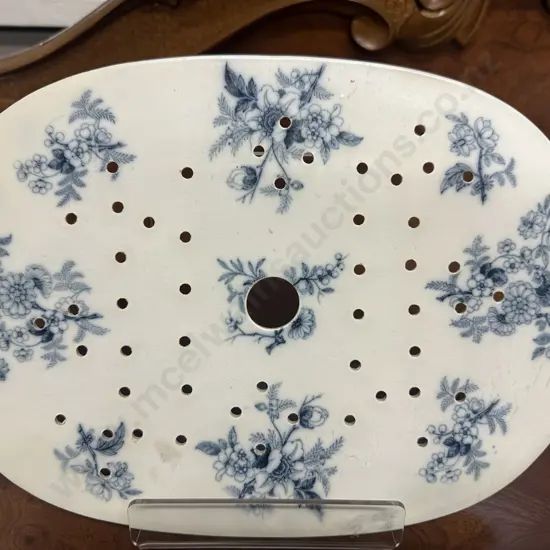 A Rare Chinese Blue & White Ceramic Meat Drainer H22,W30.5cm.