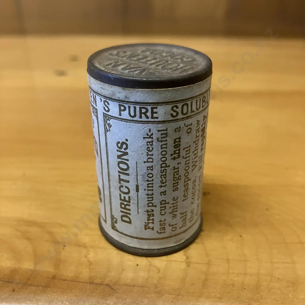 Antique Rare Van Houtens Pure Soluble Cocoa Sample Tin c1800s C.J. Van Houten & Zoon, Holland Image 1++