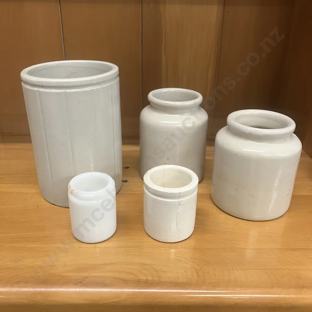 Stoneware Crocks & Pottles With Milk Ware Glass Jar Image 1++