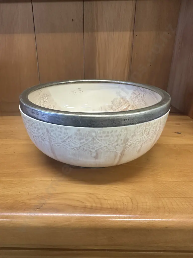 Vintage Wolsey Royal Doulton Bowl With Epns Rim D3746 Image 1++