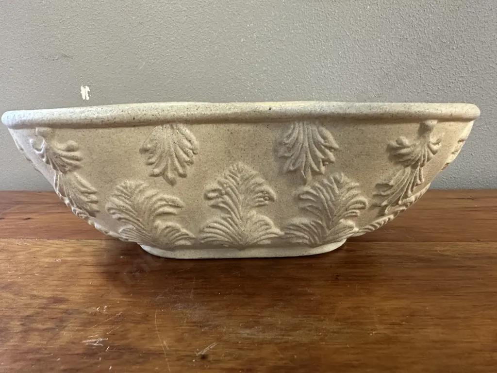 A Luke Adams Bowl With Raised Relief Depicting Shrubs H7,W21,D12cm. Image 1++