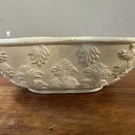 A Luke Adams Bowl With Raised Relief Depicting Shrubs H7,W21,D12cm.