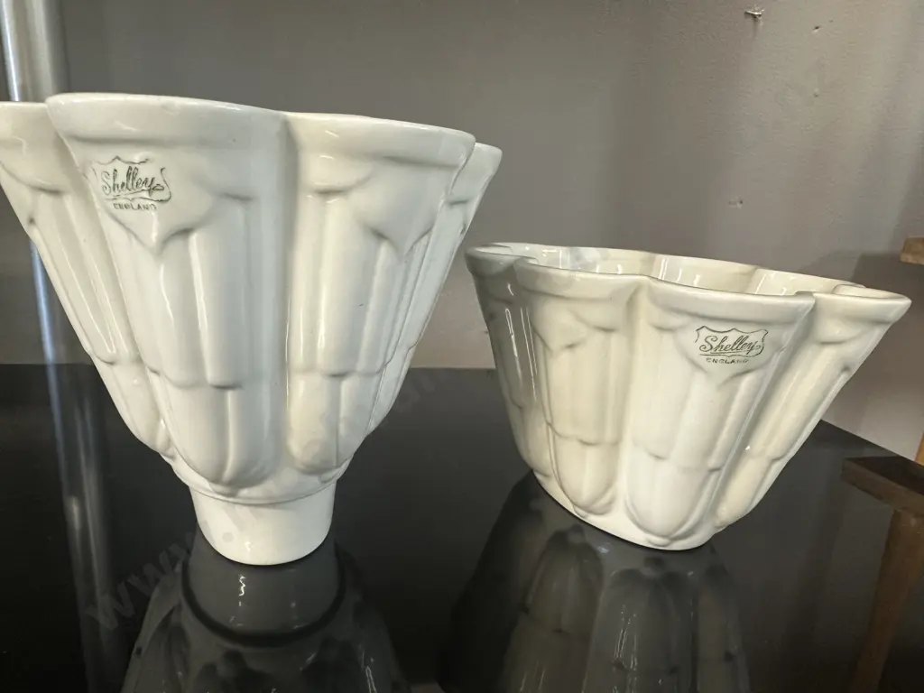 Art Deco Shelly Ceramic Jelly Moulds Ritz Pattern Image 1++