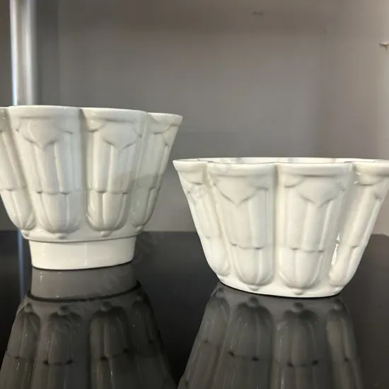 Art Deco Shelly Ceramic Jelly Moulds Ritz Pattern
