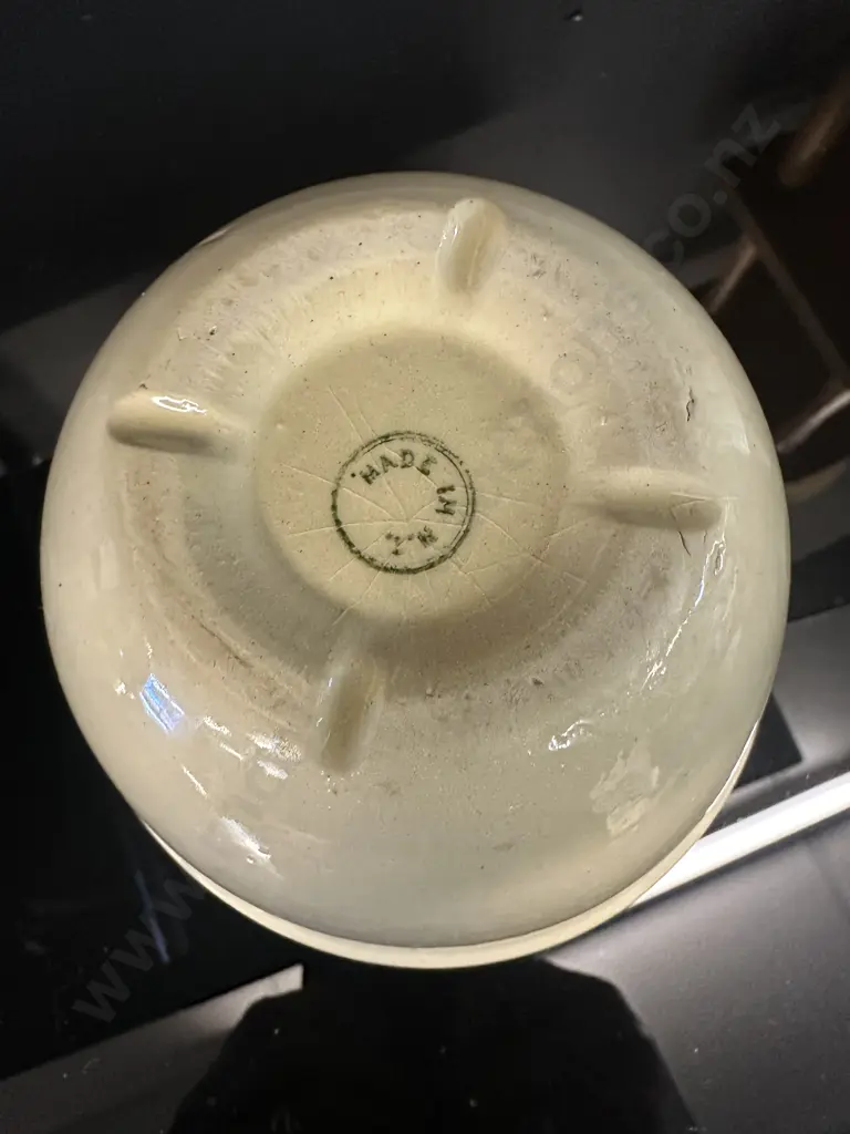 Antique Early 20th Century Pudding Bowl, NZ Made. 8 x 15cm Image 1++