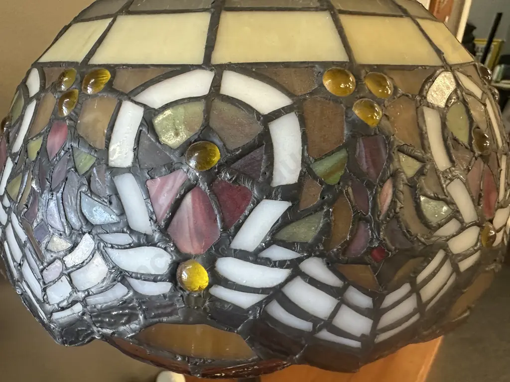 Tiffany Style Table Lamp With Stain Glass H60cm Image 1++