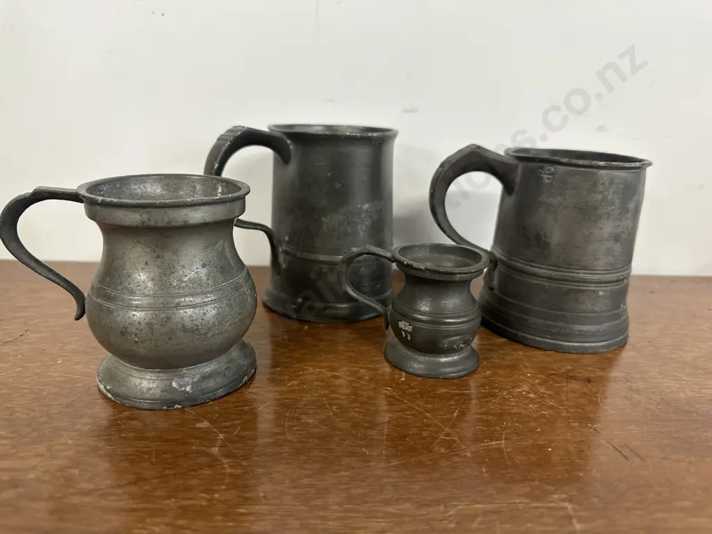 Assorted Pewter Tankards Including James Yate Image 1++