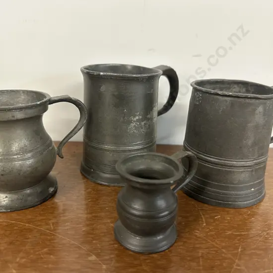 Assorted Pewter Tankards Including James Yate