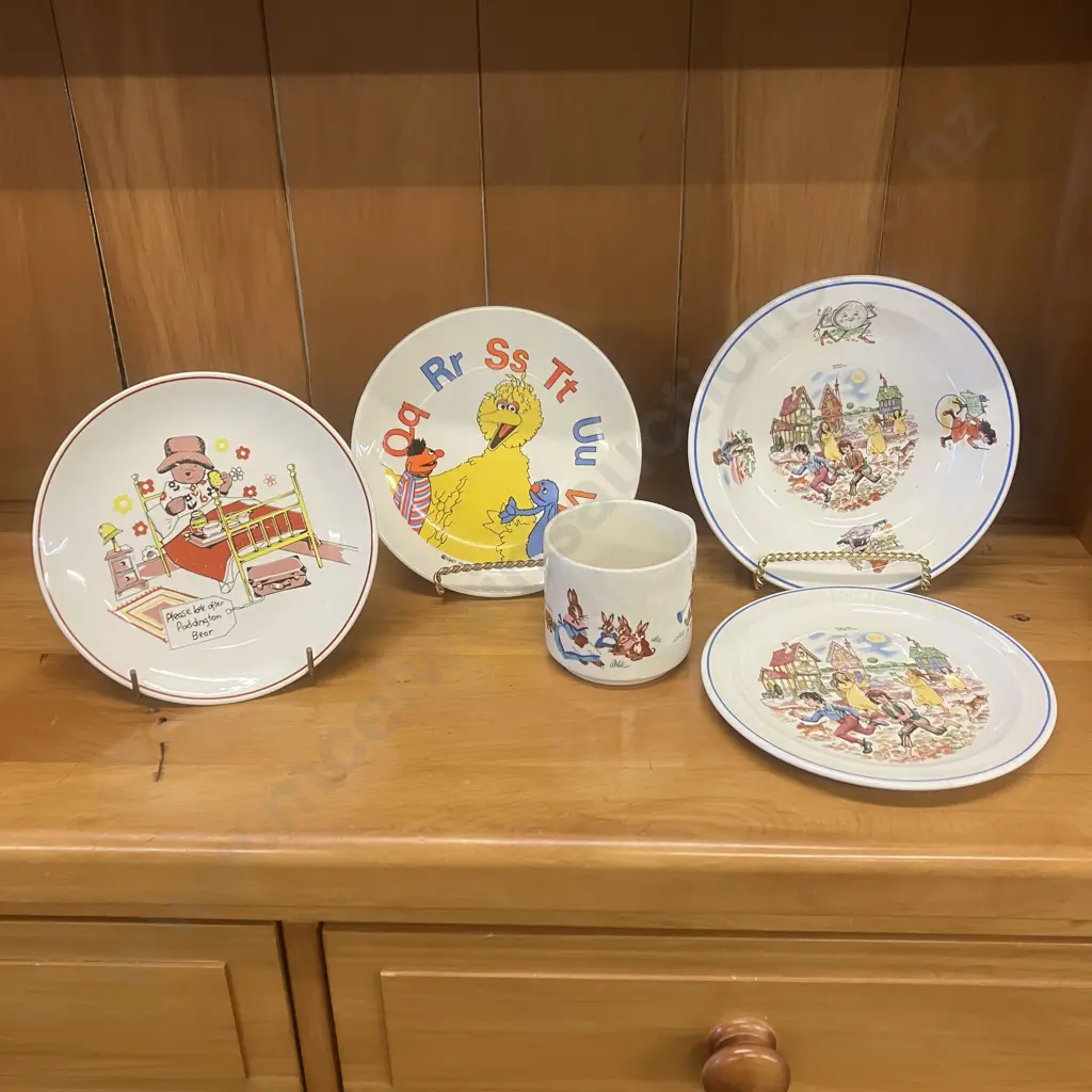 Vintage Crown Lynn Sesame St Plate & Nursery Tales Plate & Bowl, Paddington Plate Etc Image 1++